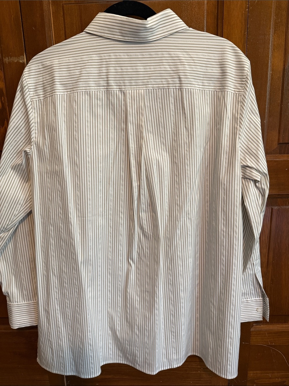 Lafayette 148 New York “Helen” White Button-Down Shirt with Gray Pinstripes - Picture 6 of 6